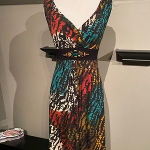 Colorful V-neck Dress